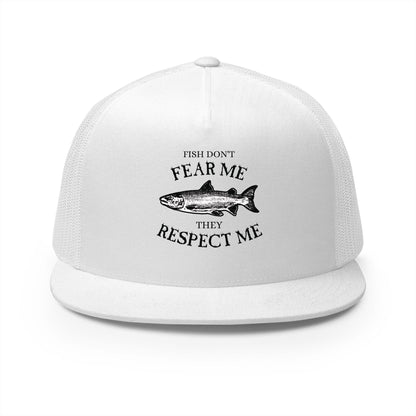Fishing Trucker Hat — "Fish Don't Fear Me, They Respect Me" Mesh Cap