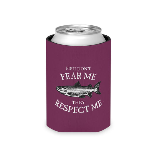 Fishing Can Cooler – "Fish Don't Fear Me, They Respect Me" Insulated Koozie